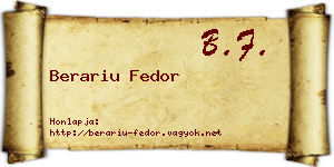 Berariu Fedor névjegykártya